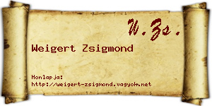Weigert Zsigmond névjegykártya